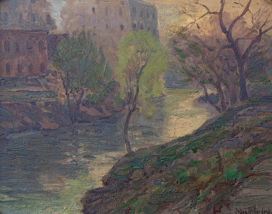 Sabah erken saatlerde San Antonio Nehri'nde, değirmen köprüsü seviyesinde - Julian Onderdonk