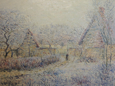 Tournedos sur Seine neige givre et brume - Gustave Loiseau - Alpha Reproduction