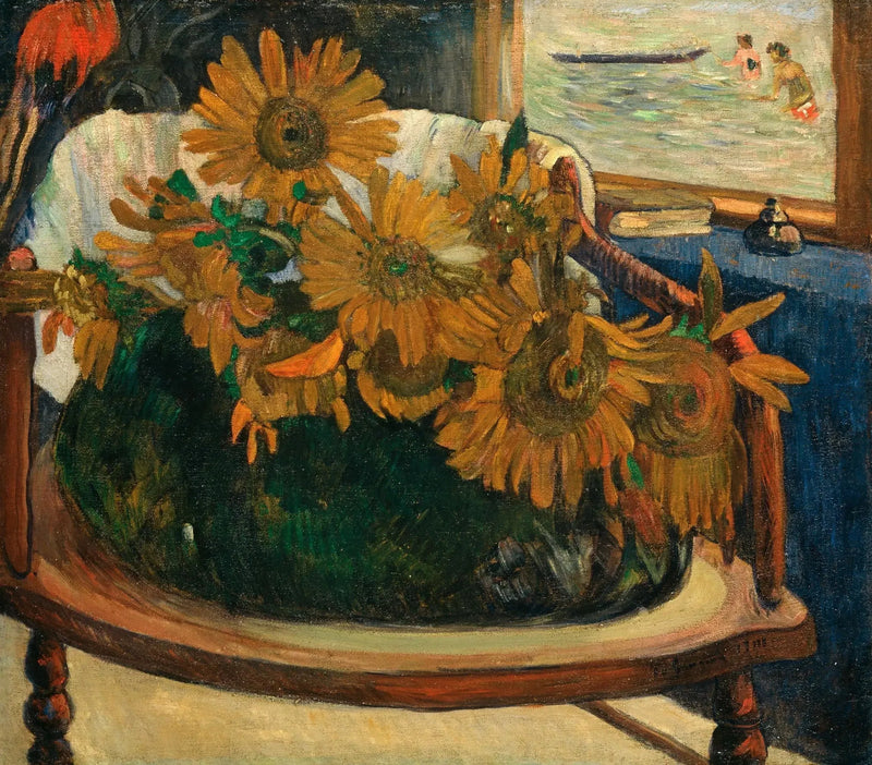 Bir Koltuk Üzerinde Ayçiçekleri - Paul Gauguin