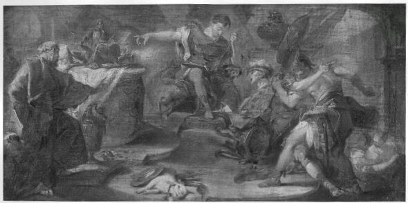 Trajan impose de contraindre saint Eustache d'adorer la statue de Jupiter - Giovanni Battista Pittoni