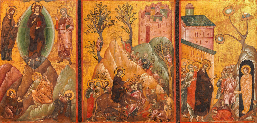 Transfiguration Entrée du Christ à Jérusalem et Résurrection de Lazare - Guido da Siena - Alpha Reproduction