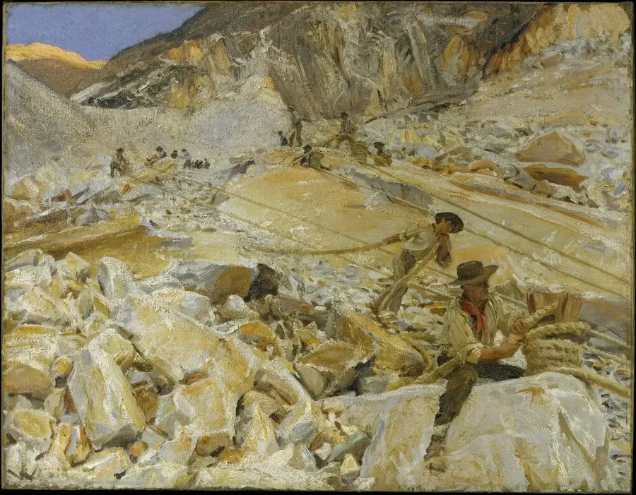 Carrara'daki ocaklardan mermer taşınması - John Singer Sargent