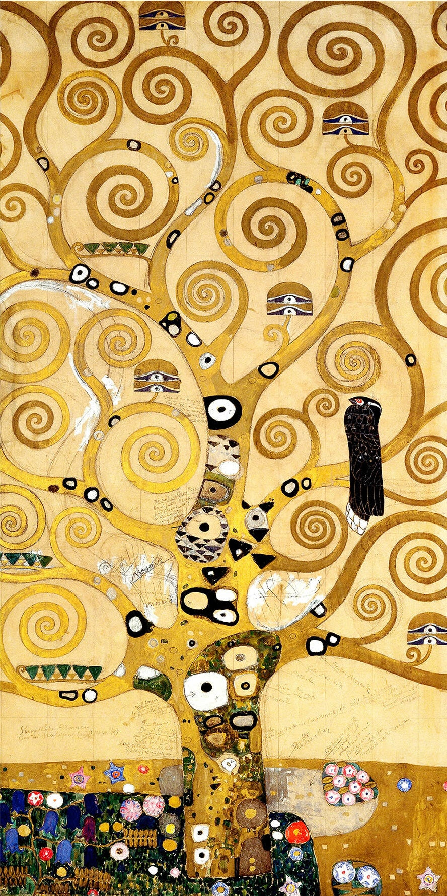 Reproduction du tableau « L’Arbre de Vie Central - Gustav Klimt » par Alpha Reproduction en peinture à l’huile