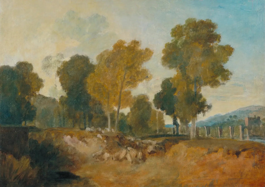 Nehrin Yanındaki Ağaçlar, Ortada Köprü ile - J. M. W. Turner