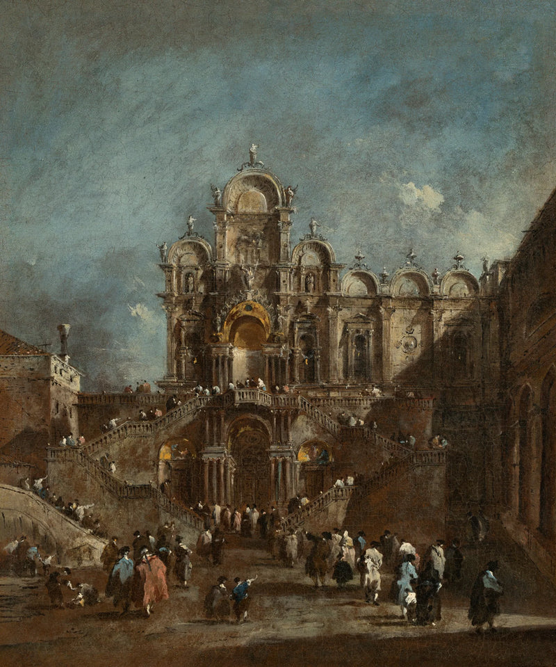 Venice, Campo San Zanipolo'da Geçici Tiyatro - Francesco Guardi