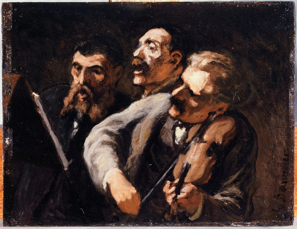 Trio d'amateurs - Honoré Daumier image 1 copie de tableau peinte à la main