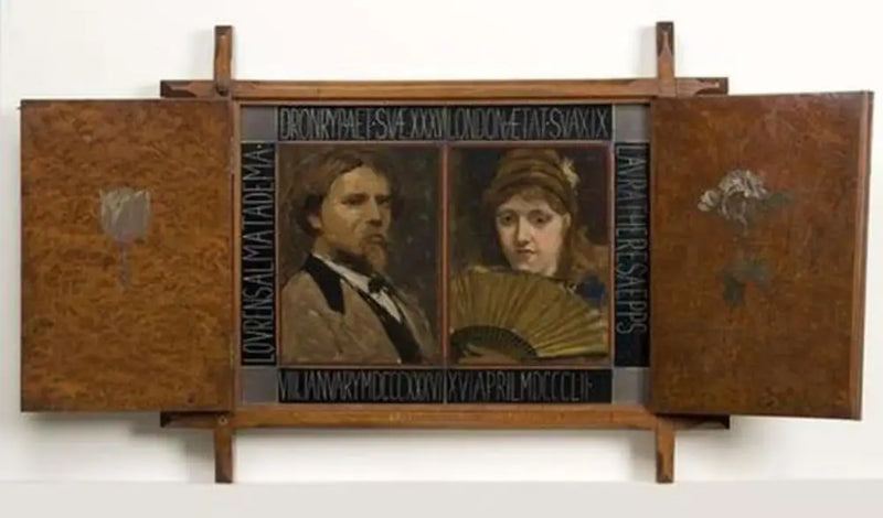 Lawrence Alma Tadema ressamının ve ikinci eşinin portresini içeren Triptyk