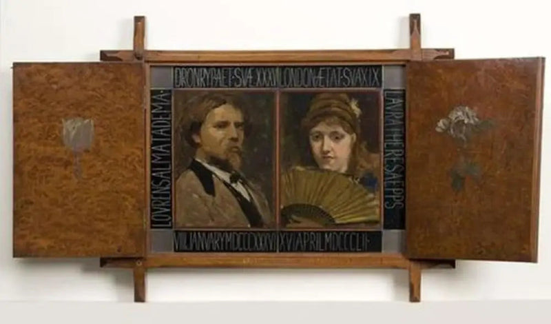 Lawrence Alma Tadema ressamının ve ikinci eşinin portresini içeren Triptyk
