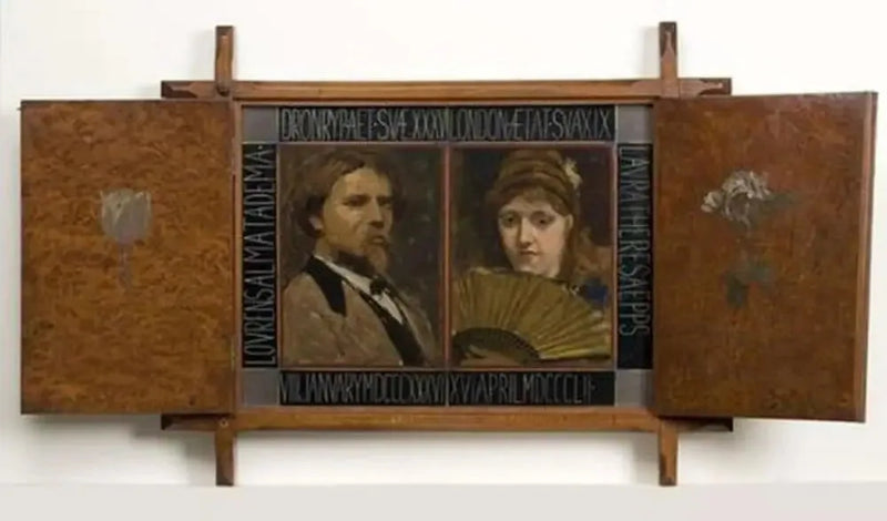 Lawrence Alma Tadema ressamının ve ikinci eşinin portresini içeren Triptyk