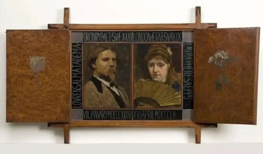 Lawrence Alma Tadema ressamının ve ikinci eşinin portresini içeren Triptyk