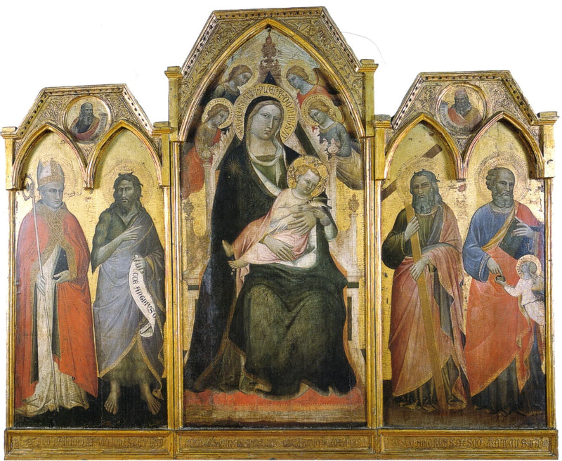 Majestede Meryem Ana ve Çocuk İsa Triptyki, Dört Azizin Etrafında - Spinello Aretino