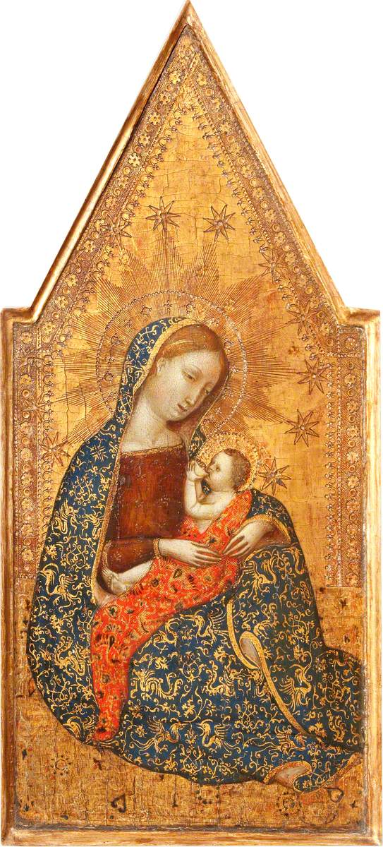 Triptyk: Alçakgönüllülük Meryem Ana (ortada); Doğuş (solda); Çarmıha Geriliş (sağda); Müjde (sol üst ve sağ üst) - Francescuccio Ghissi