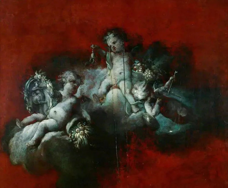 Üç Aşk Tanrısı ve burç sembolleri: Akrep, Yay, Terazi - François Boucher