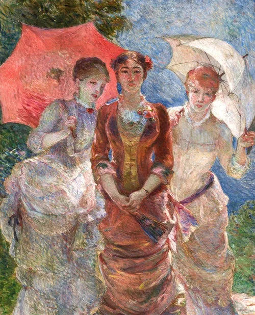 Üç Kadın Şemsiye ile - Marie Bracquemond