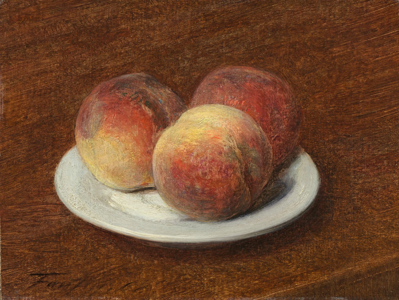 Üç şeftali bir tabakta - Henri Fantin-Latour