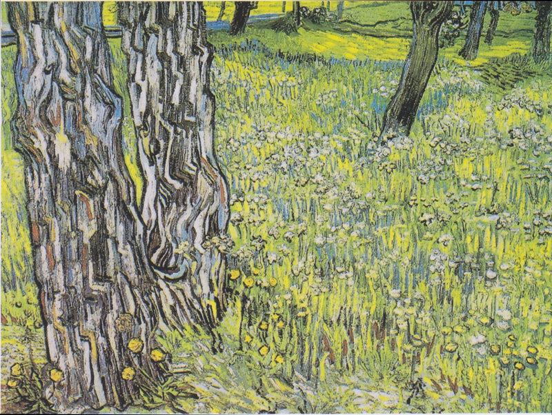Çiçekli çayır, ağaçlar ve karahindiba - Vincent van Gogh
