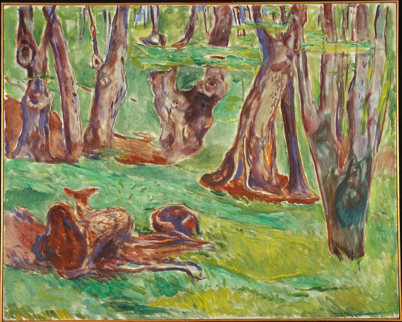 Yazda Kaba Ağaç Gövdeleri - Edvard Munch