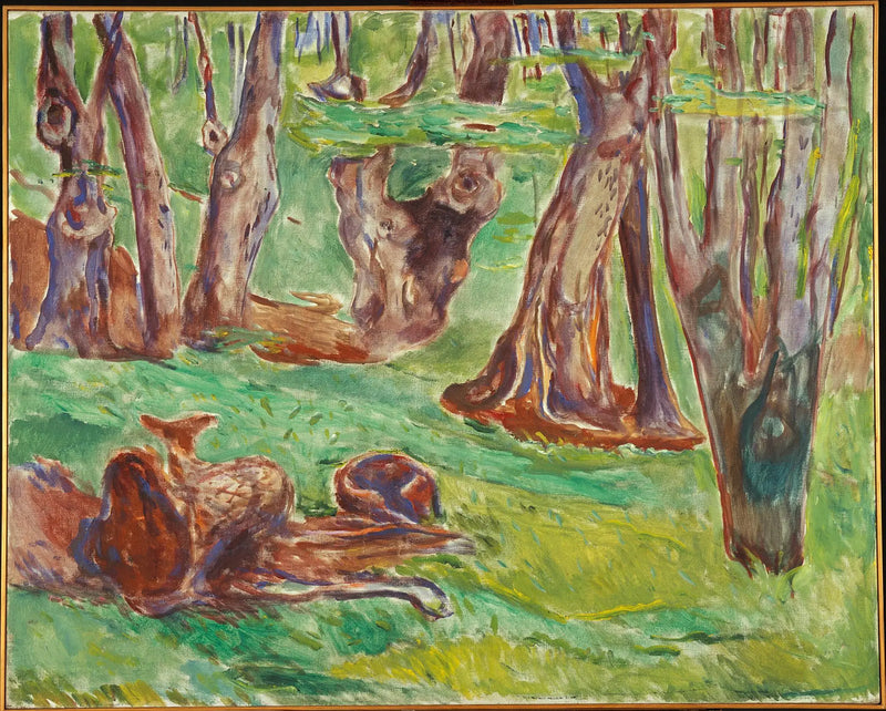 Yazda Kaba Ağaç Gövdeleri - Edvard Munch