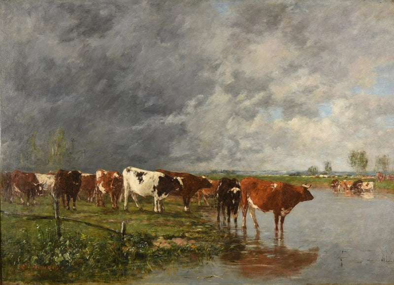 Sığır Suyu İçiyor - Eugène Boudin