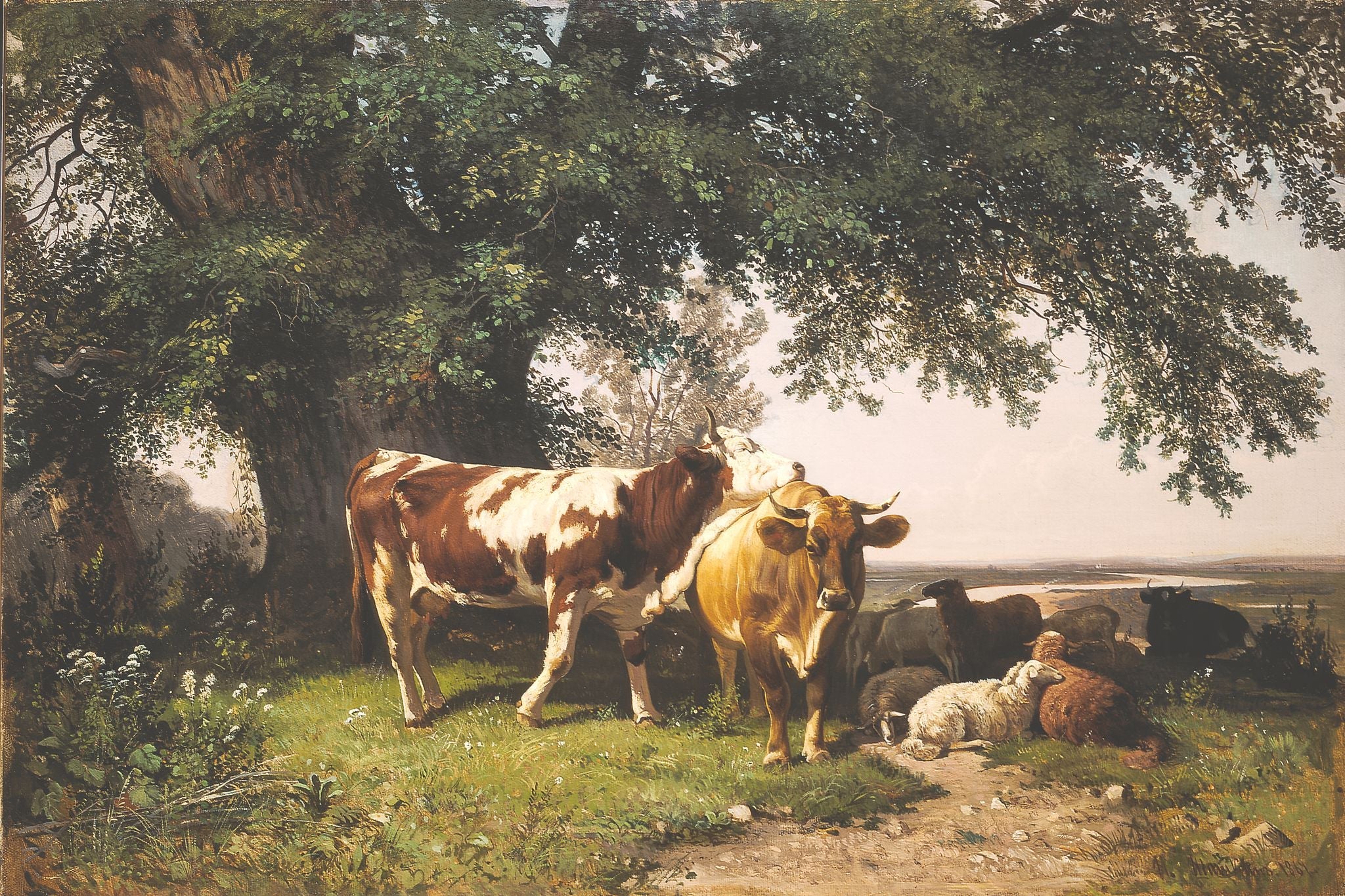 Troupeau sous les arbres - Ivan Chichkine