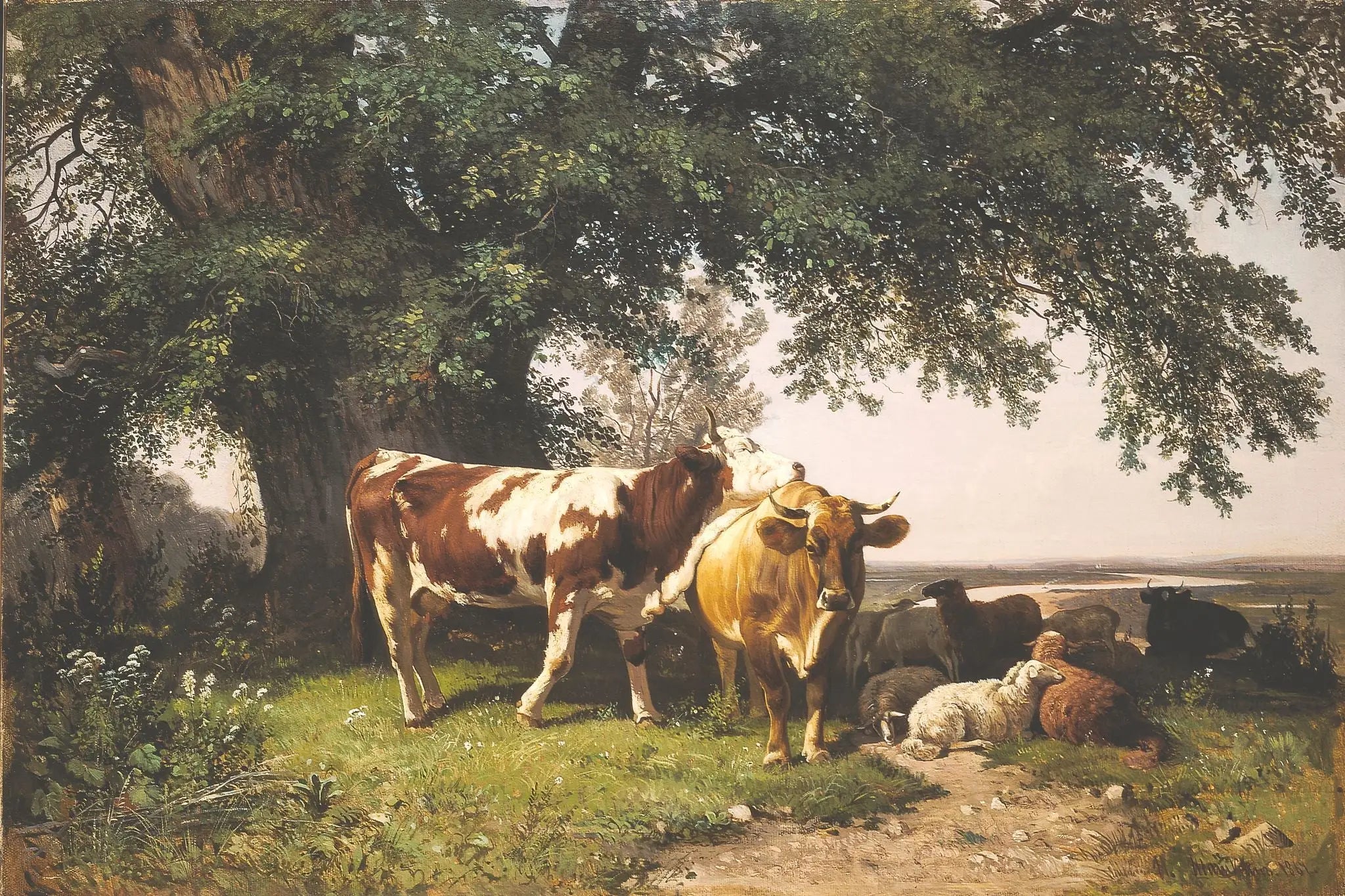 Troupeau sous les arbres - Ivan Chichkine - Alpha Reproduction