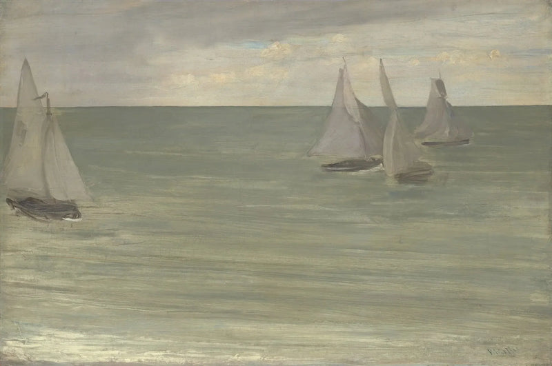 Trouville (Gri ve Yeşil, gümüş deniz) - James Abbott McNeill Whistler