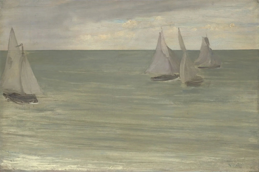 Trouville (Gri ve Yeşil, gümüş deniz) - James Abbott McNeill Whistler