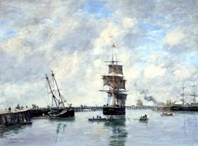 Trouville, iskeleler, yüksek deniz - Eugène Boudin