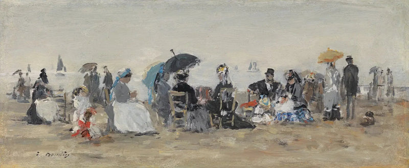 Trouville, plaj sahnesi - Eugène Boudin