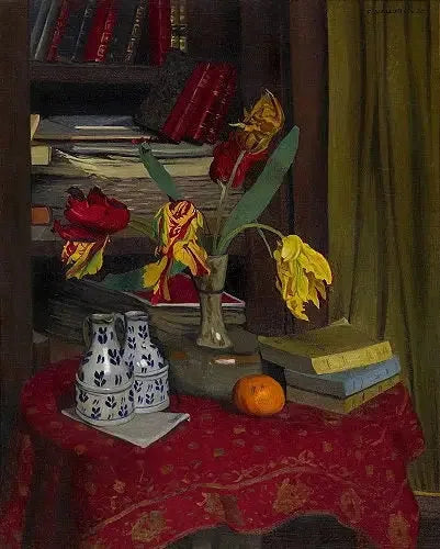 Perroquet laleleri, kütüphane fonu - Félix Vallotton
