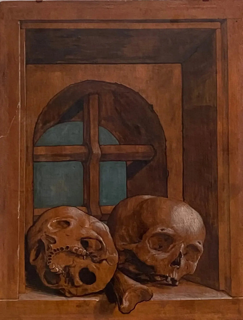 Bir penceredeki iki kafatası - Hans Holbein le Jeune