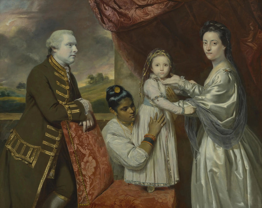 Tysoe Saul Hancock, eşi Philadelphia, kızları Elizabeth ve hizmetçisi Clarinda - Joshua Reynolds