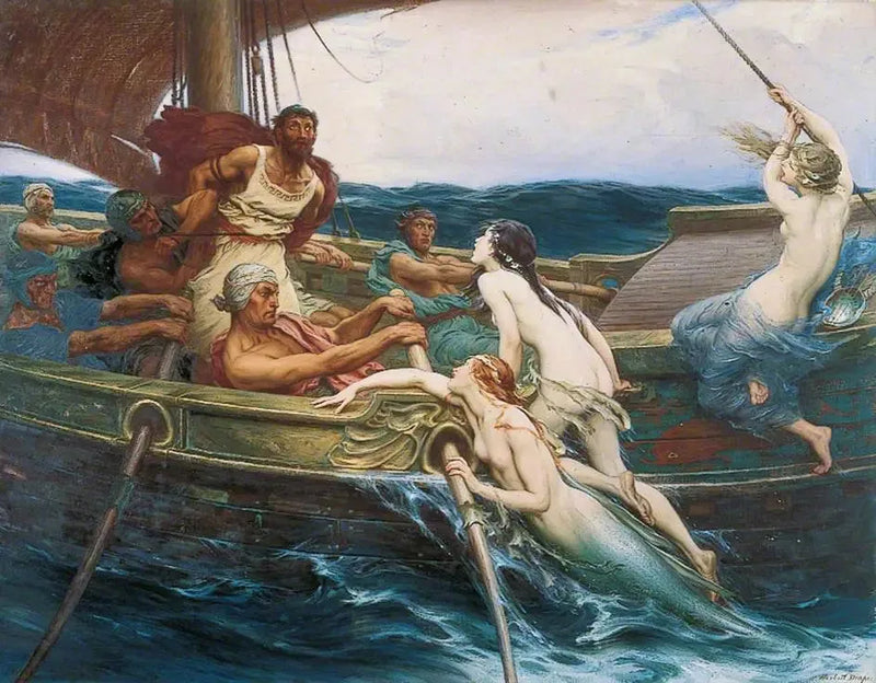 Ulysse ve deniz kızları - Herbert Draper