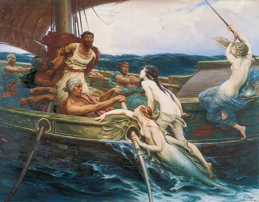 Ulysse ve deniz kızları - Herbert Draper