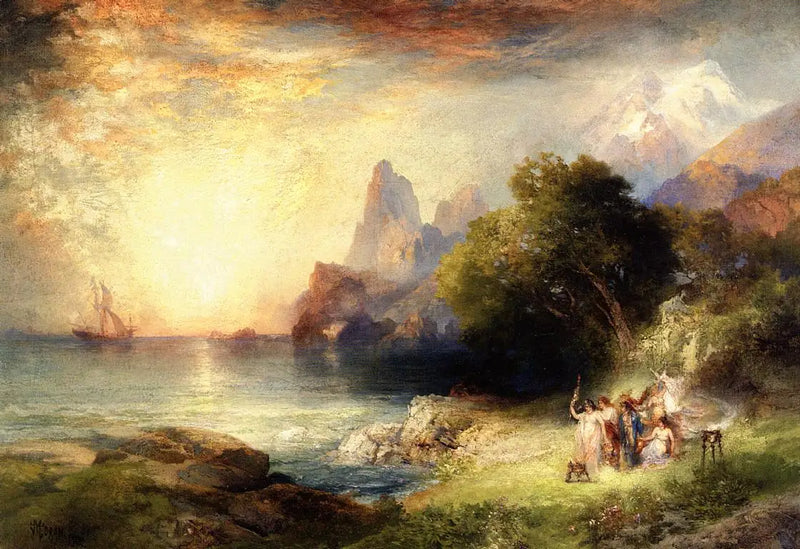 Ulysse ve deniz kızları - Thomas Moran
