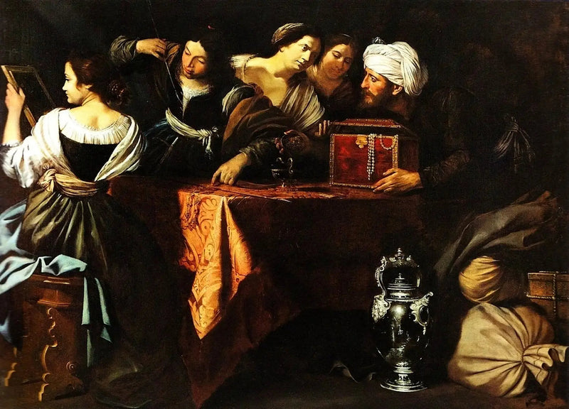 Ulysse, Lycomède'nin kızları arasında Achille'ye teşekkür ediyor - Artemisia Gentileschi