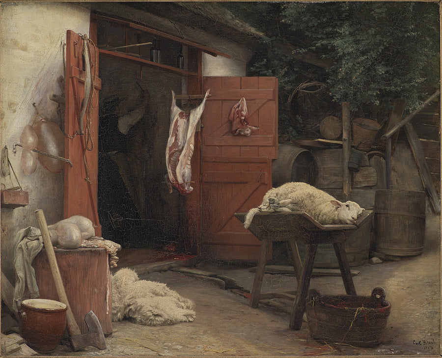 Hellebæk'te bir kesimhane - Carl Heinrich Bloch