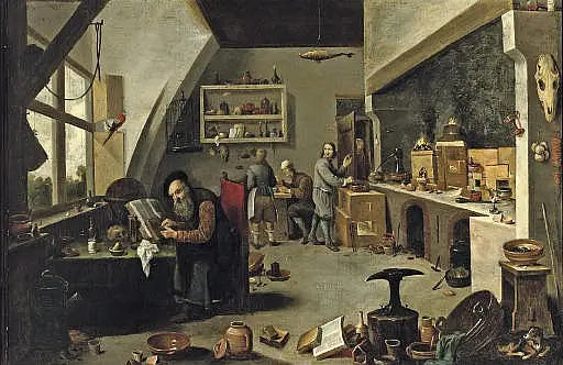 Bir Simyacı Atölyesinde - David Teniers le Jeune