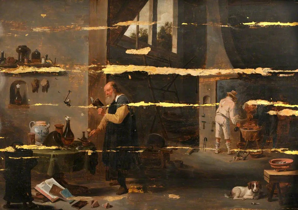 Un alchimiste dans son laboratoire - David Teniers le Jeune - Alpha Reproduction