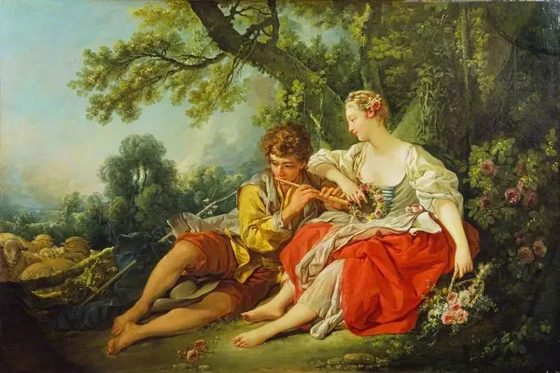 Bir çoban bir çobana şarkı söylüyor - François Boucher