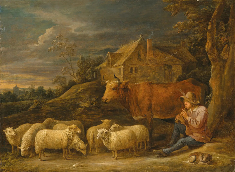 Çoban ve sürüsüne flüt çalan - David Teniers le Jeune
