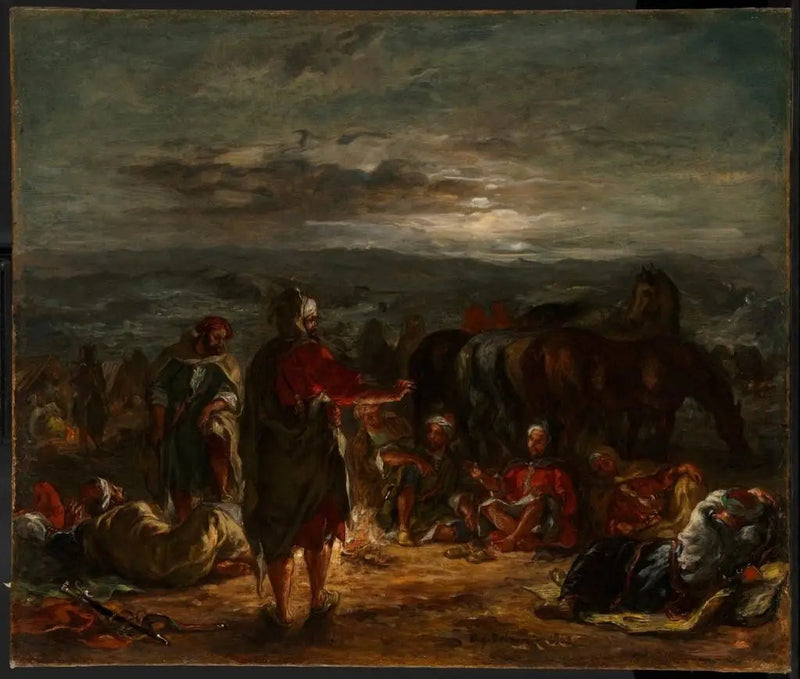 Bir Arap Kampı Gece - Eugène Delacroix
