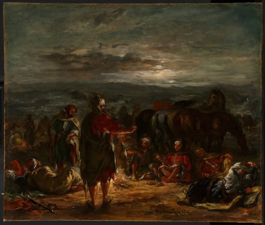 Bir Arap Kampı Gece - Eugène Delacroix