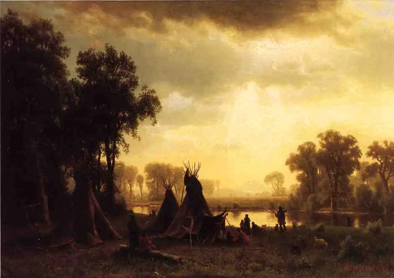 Bir Kızılderili Kampı - Albert Bierstadt