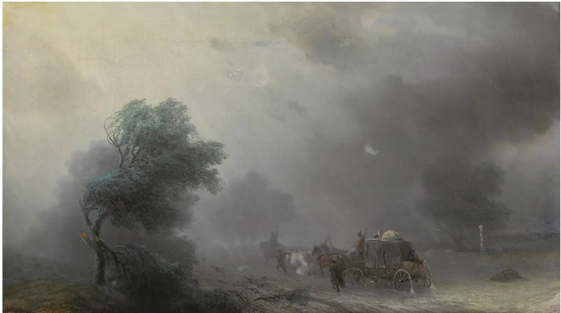 Fırtınada Bir Arabayla - Ivan Aïvazovski