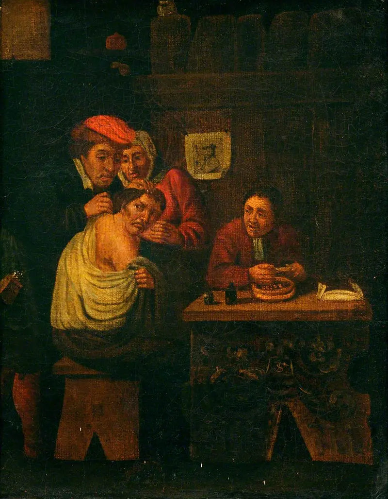 Bir adamın omzunu ameliyat eden cerrah - David Teniers le Jeune