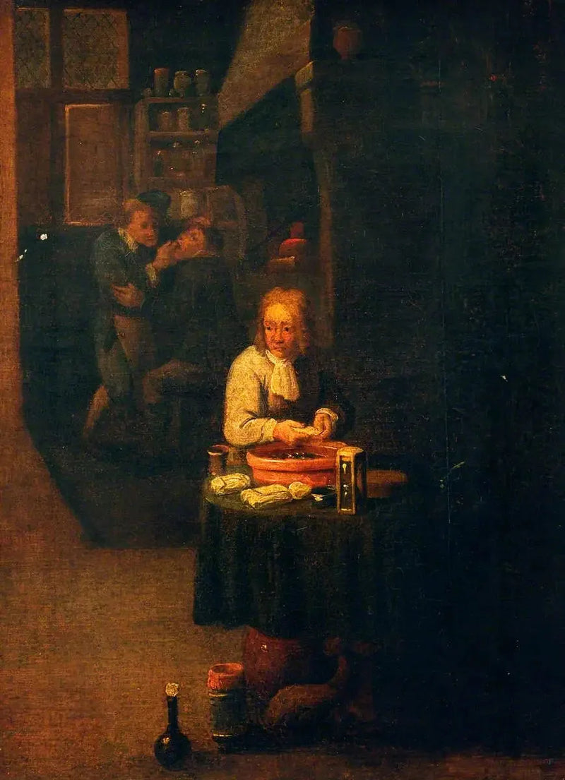 Bir cerrah alçı hazırlıyor - David Teniers le Jeune