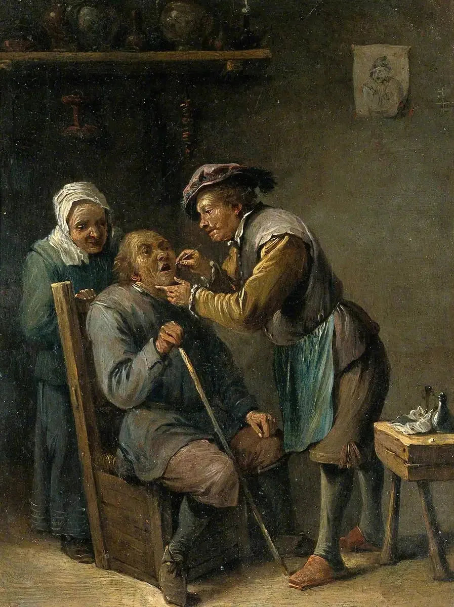 Bir adamın dişlerini tedavi eden cerrah - David Teniers le Jeune