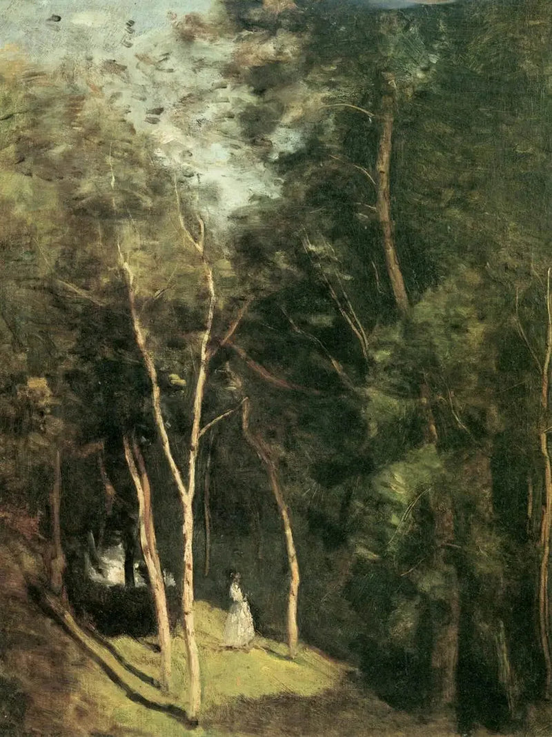 Port-Berteau'da bir park köşesi, Rochemont yakınlarında - Jean-Baptiste Camille Corot