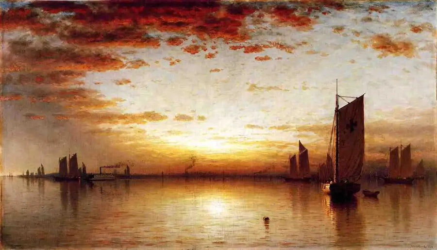 Gün batımı, New York Körfezi - Sanford Robinson Gifford